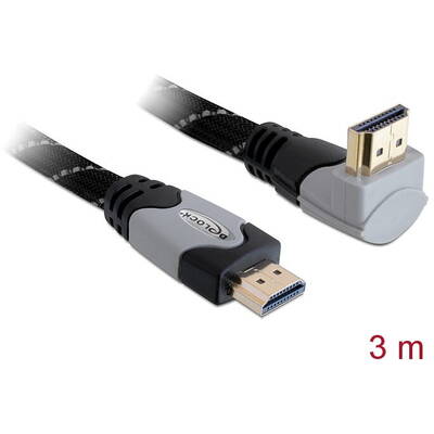 Cablu DELOCK HDMI Ethernet A -> A St/St 3.00m 90° oben 4K