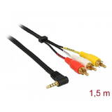 Cablu DELOCK 3,5mm 90° -> 3x Cinch St/St 1.50m