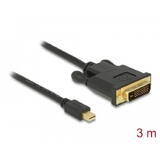 Cablu DELOCK mini DP 1.1 -> DVI (24+1) St/St 3.0m Negru