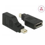 Adaptor DELOCK mini DisplayPort 1.2 tată > DisplayPort mamă, 4K la 90°, negru