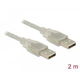 Adaptor DELOCK  Cable USB 2.0 Type-A male > USB 2.0 Type-A male 2 m transparent