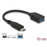 Adaptor DELOCK SuperSpeed USB 10 Gbps (USB 3.1 Gen 2) USB Type-C™ male > USB Type-A female 10 cm coaxial black Premium