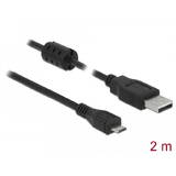 Adaptor DELOCK  USB 2.0 Type-A male > USB 2.0 Micro-B male 2.0 m black