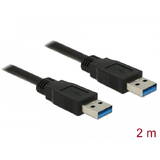 Adaptor DELOCK cu conector tată USB 3.0 Tip-A > conector tată USB 3.0 Tip-A, de 2,0 m, negru