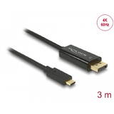 Cablu tată USB Type-C™ > conector tată DisplayPort (DP Alt Mode) 4K la 60 Hz, de 3 m, negru