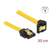 Cablu DELOCK SATA unghi în jos-drept 3 Gb/s 30 cm, galben