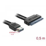 Cablu DELOCK eSATApd 12 V > SATA 22 pin 2.5 / 3.5 HDD 0.5 m