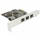 Adaptor DELOCK  Placă PCI Express > 3 x extern FireWire B + 1 x intern FireWire A