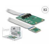 Convertor cu conector tată M.2 cu cheie tip A+E > 1 x fantă Mini PCIe la jumătate din dimensiuni / de dimensiuni complete cu cablu flexibil