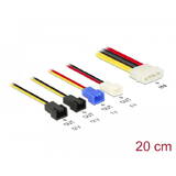 Cablu alimentare Molex 4 pin tată > 4 x 2 pin ventilator (12 V / 7 V / 5 V) 20 cm