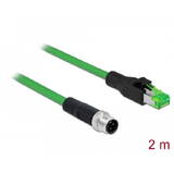 Accesoriu Retea DELOCK Cablu de rețea M12 4 pin D-codat la RJ45 priză PVC 2 m