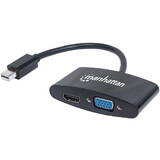 Adaptor MANHATTAN 2-in-1 Mini-DisplayPort-HDMI/VGA-Buchse 4K