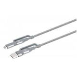 Cablu MANHATTAN 4-in-1 USB-Sync-/Incarcare USB-C/A/Micro B 1m Gri