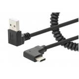 Cablu MANHATTAN Spiral USB-A la USB-C 1m Negru