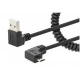Cablu MANHATTAN Spiral USB-A la Micro-USB 1m Negru