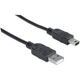 Cablu MANHATTAN USB A -> mini B  1.80m Negru