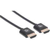 Cablu MANHATTAN HDMI ultra subtire cu Ethernet 1 m. Negru