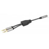 Cablu MANHATTAN Adaptor Pentru Casti cu Aux Y-Audiosplitter 15cm