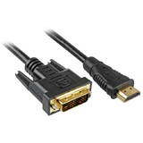 Cablu Sharkoon HDMI -> DVI-D (24+1)  3m Negru