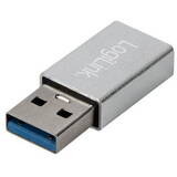 Adaptor Logilink USB 3.2 Gen1 Type-C,USB-A/M la USB-C/F,silb