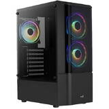 Carcasa PC Aerocool Quantum v3 Midi-Tower, RGB, Tempered Glass - Negru