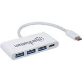 Hub USB MANHATTAN USB-C 3.1 cu 3x USB-A  Negru