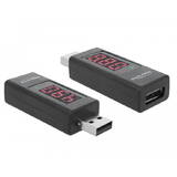 Adaptor DELOCK USB 2.0 A male > A female with LED indicator for Volt and Ampere