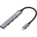 Hub USB EQUIP 4-Port 3.1/C->1x3.0/3x2.0   o. Gri