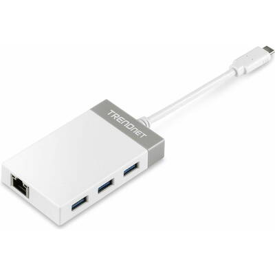 Hub USB TRENDnet USB-C la Gigabit Ethernet si 3x USB 3.0