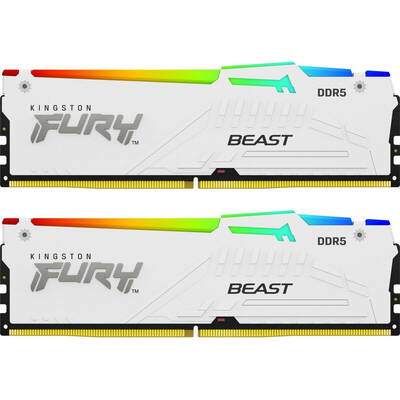 Memorie RAM Kingston FURY Beast RGB White 32GB DDR5 5600MHz CL40 Dual Channel Kit