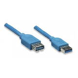 Cablu TECHLY USB3.0 s Stecker/Buchse TypA 3m Albastru