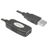 Cablu TECHLY USB 2.0 Activ , Hi-Speed, 10m, Negru