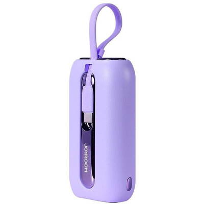 Baterie Externa Joyroom 10000mAh Colorful Series 22,5W cu 2 cabluri USB-C și Lightning încorporate violet (JR-L012)