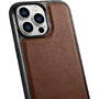 Husa iPhone 14 Pro Max din seria iCarer Case Leather Oil Wax de culoare maro