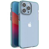 iPhone 14 Pro Max husa din silicon cu rama albastru deschis