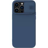 Husa Nillkin CamShield Silky Silicon pentru iPhone 14 Pro Max Husa din silicon cu capac pentru camera albastra