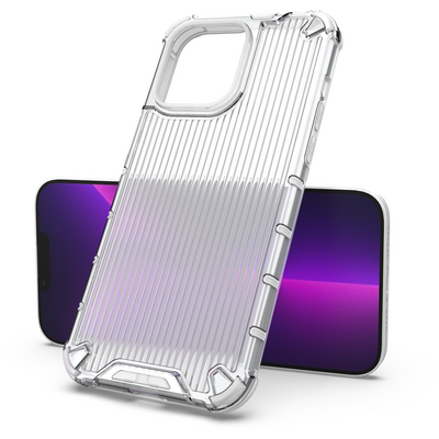ForIT Husa pentru iPhone 14 Pro Ombre Protect Husa robusta cu cadru flexibil si spate dur in roz albastru