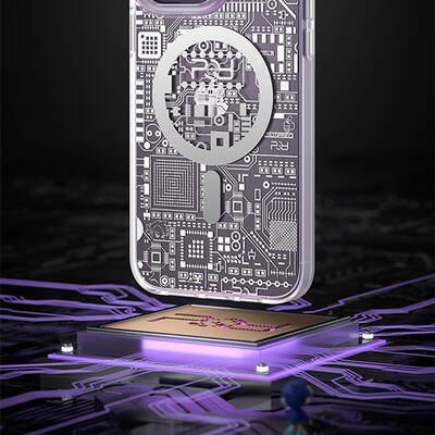 Kingxbar Husa magnetica  PQY Geek Series pentru iPhone 14 Pro MagSafe argintie