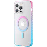 Husa Ice Crystal Series pentru iPhone 14 Plus MagSafe in roz si albastru