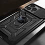 ForIT Husa Hybrid Armor Camshield pentru iPhone 14 cu capac pentru camera in negru