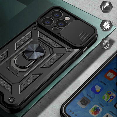 ForIT Husa Hybrid Armor Camshield iPhone 14 cu husa albastra pentru camera