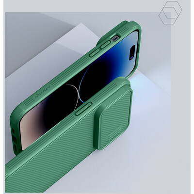 Nillkin Husa robusta pentru iPhone 14 Pro Max din seria CamShield S Case cu husa violet pentru camera