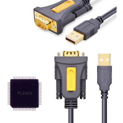 Adaptor UGREEN USB-A - DB9 RS-232 1,5 m gri (CR104)