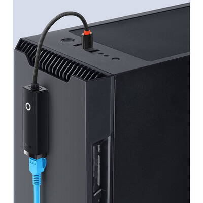Adaptor Baseus Lite USB tip A - mufa LAN RJ45 100Mbps negru (WKQX000001)