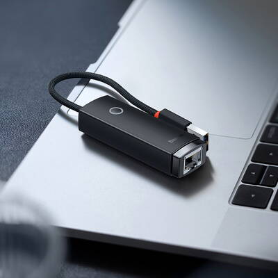 Adaptor Baseus Lite USB tip A - mufa LAN RJ45 100Mbps negru (WKQX000001)