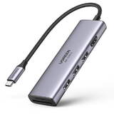 USB tip C - 3x USB 3.2 Gen 1 / HDMI 4K 60Hz / cititor de carduri SD si TF gri (60383 CM511)