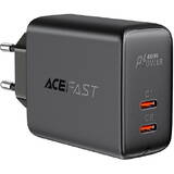incarcator Acefast 2x USB tip C 40W, PPS, PD, QC 3.0, AFC, FCP negru (A9 negru)