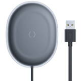 incarcator wireless Baseus Jelly Qi 15W pentru casti telefon + cablu USB - USB tip C negru (WXGD-01)