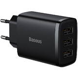 incarcator Baseus Compact 3x USB 17W negru (CCXJ020101)