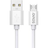 Cablu Date SAVIO USB 3 m USB 2.0, USB A  - Micro USB White CL-167
